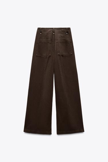 JEAN COUPE LARGE ET TAILLE HAUTE COLLECTION ZW - Marron de Zara - Image 1