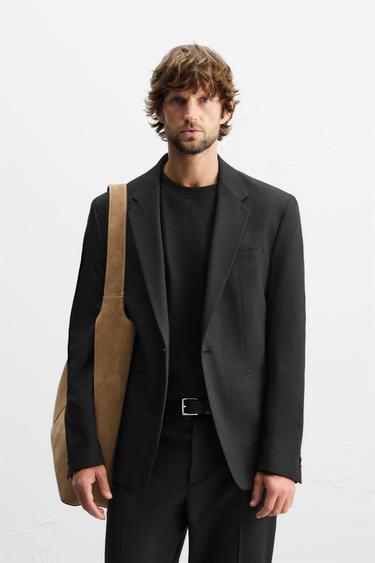 TEXTURED SUIT BLAZER - Black by Zara
