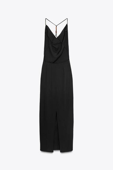 CAMISOLE DRESS WITH TRIMS - Black by Zara - Image 10
