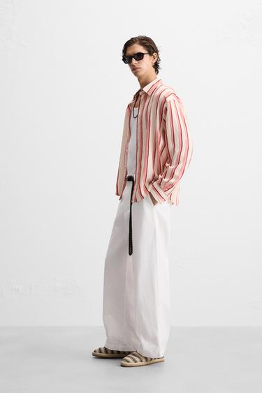 STRIPED FLOWING SHIRT - Pink / White by Zara - Image 3
