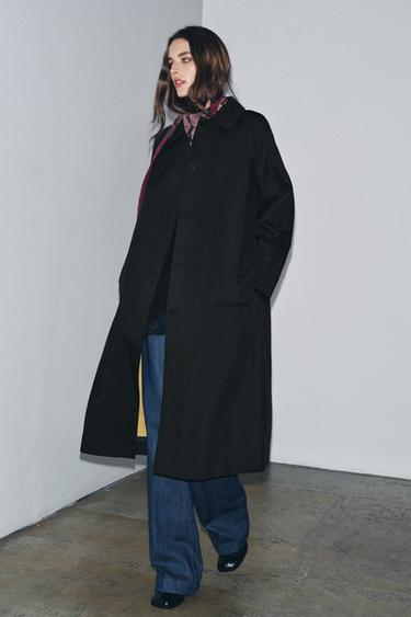ZW COLLECTION LONG BUTTON-UP TRENCH COAT - Blue by Zara - Image 0