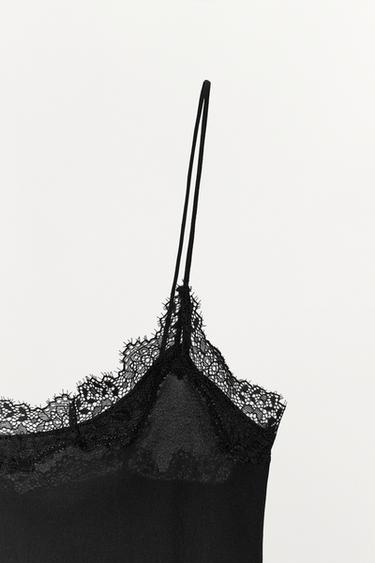 TOP RÉSILLE EN DENTELLE - Noir de Zara - Image 6