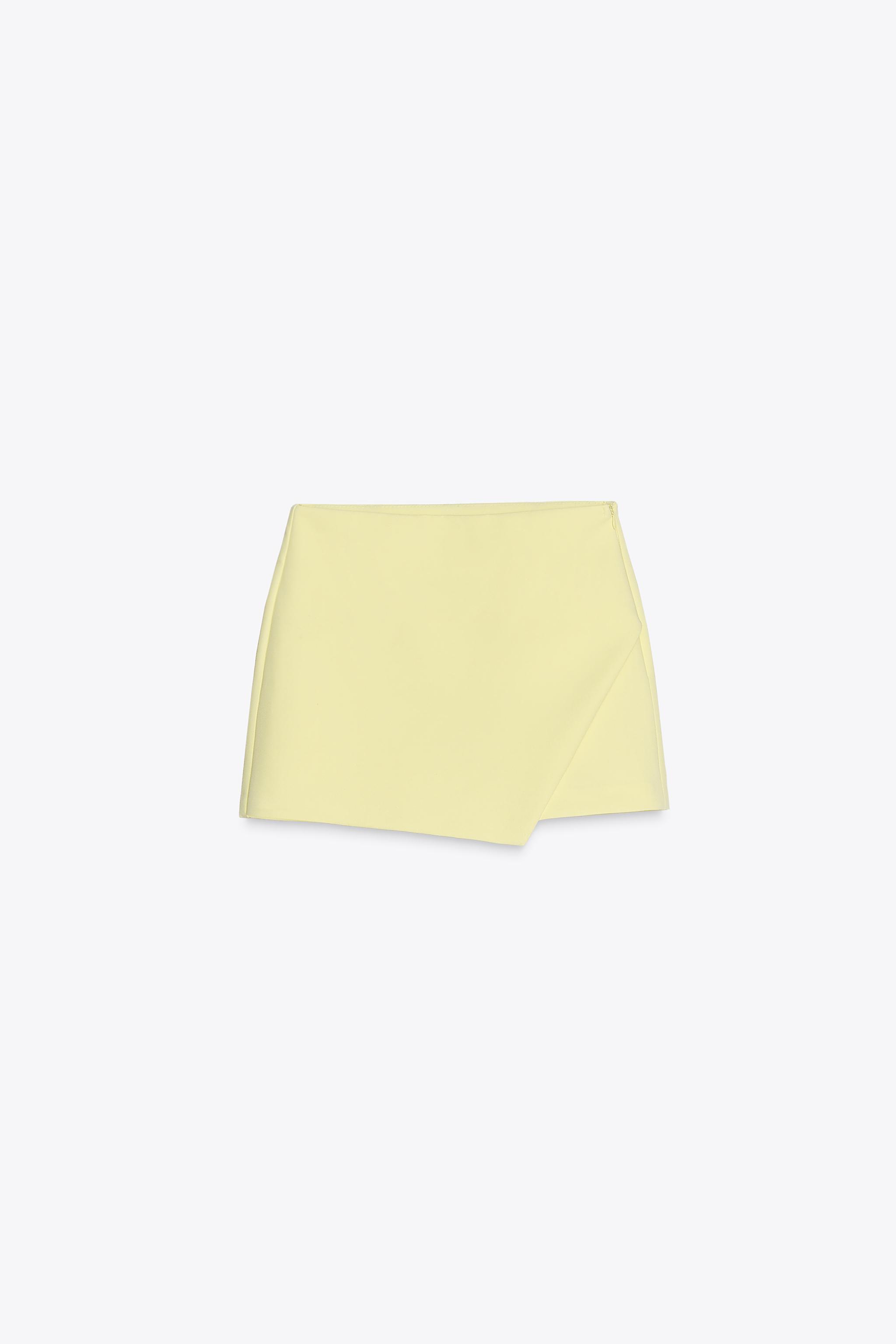 【ZARA】アシンメトリースコート ライトイエロー | 3152/532/306 ASYMMETRIC SKORT - Light yellow | ZARA Australia