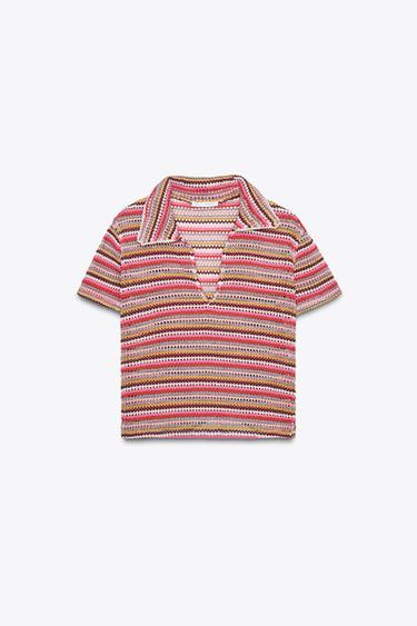 CROCHET POLO SHIRT - Multicoloured by Zara
