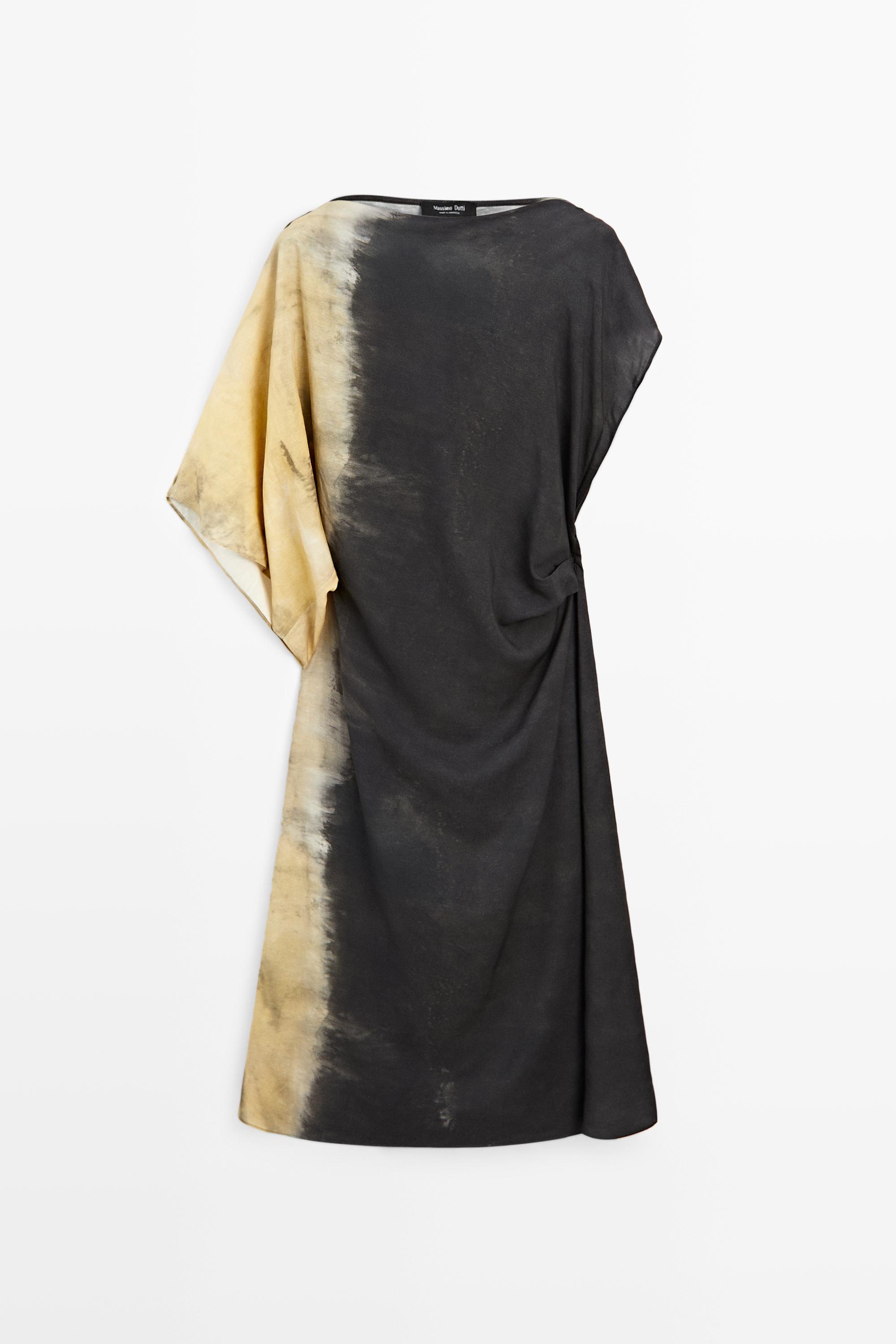 Tie-dye print midi dress