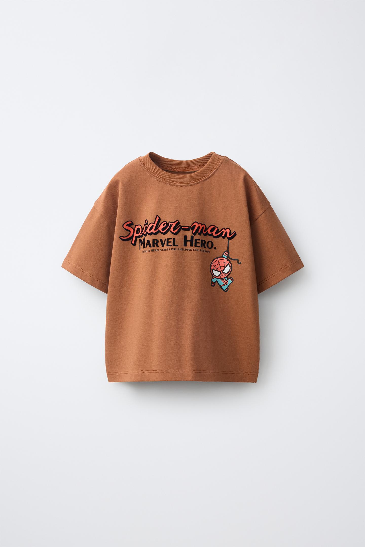Детская футболка Zara Spider-Man © Marvel Print, цвет: Светлый коричневый — фото 1