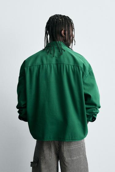 CHEMISE BRODERIES CONTRASTE - Vert de Zara - Image 2