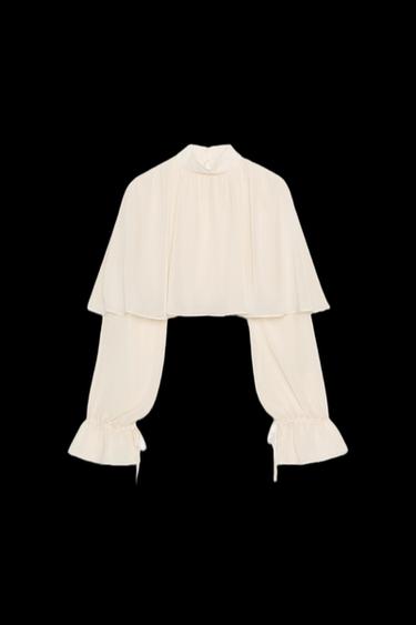 GEORGETTE-CAPE-TOP - Cremefarben von Zara - Bild 0