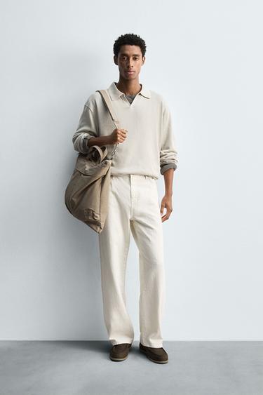 POLO EN MAILLE DE COTON ET DE CHANVRE - Sable de Zara