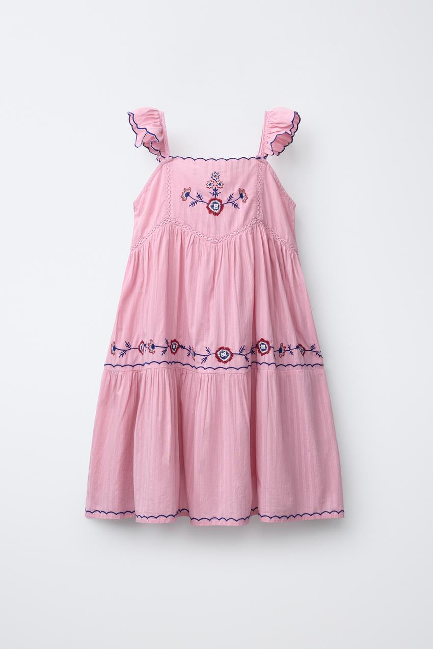 EMBROIDERED DRESS - Strawberry | ZARA United States