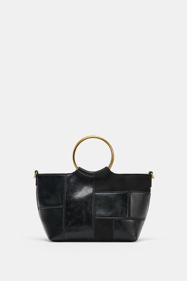 MINI SACA ASAS RÍGIDAS PATCHWORK - Negro de Zara