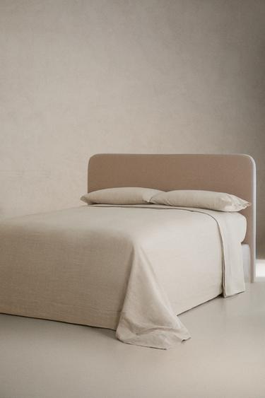 HEMP FITTED SHEET | 30 CM HIGH (175 GSM) - Light beige by Zara - Image 1