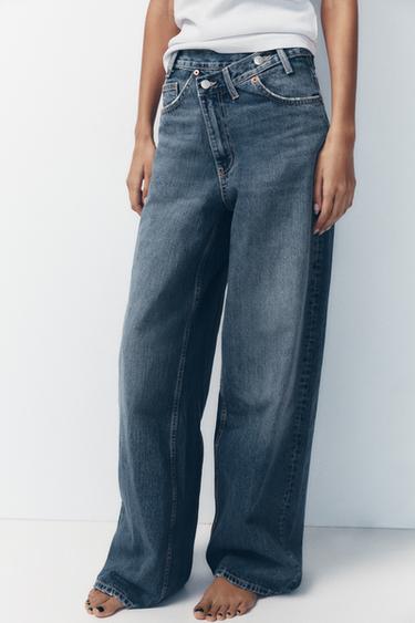 TRF MID-WAIST CROSSOVER BAGGY JEANS - Indigo by Zara - Image 2