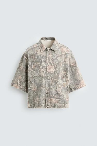 WASHED ABSTRACT PRINT OVERSHIRT - 029 by Zara