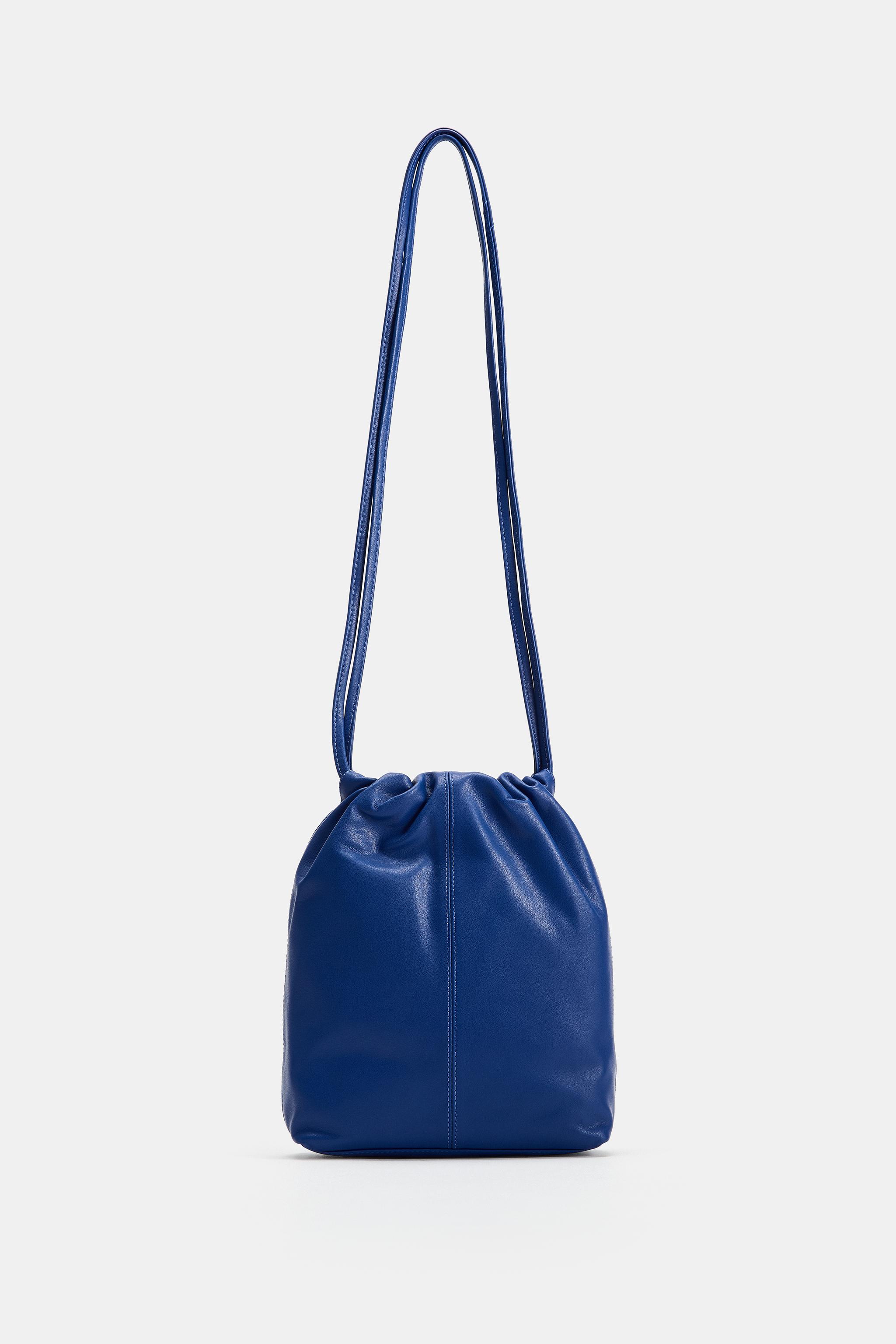 LEATHER DRAWSTRING CROSSBODY BAG