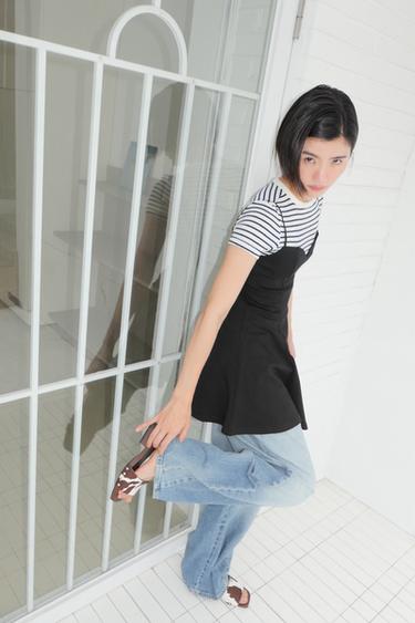 ANIMAL PRINT LEATHER AND SHEEPSKIN SANDALS - Multicoloured by Zara