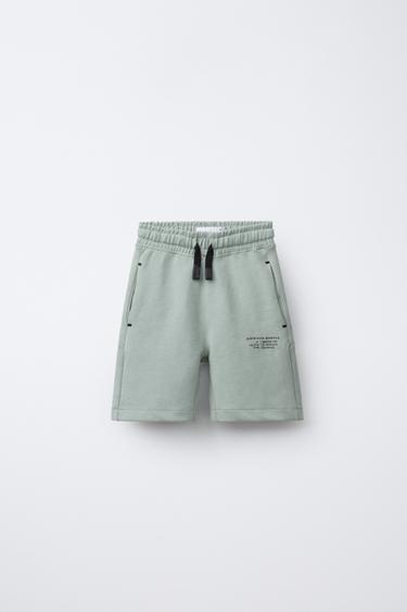 Zara ATHLETIC SHORTS - Light green