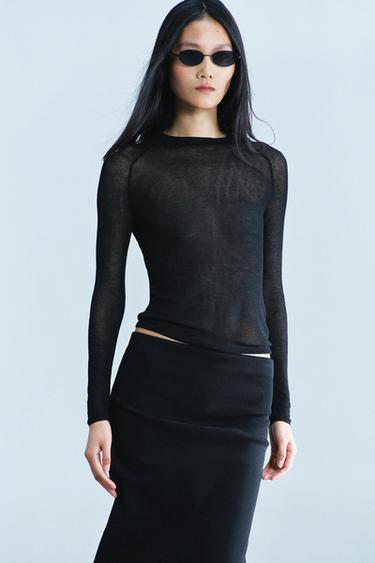 FINE-KNIT TOP — Black 1