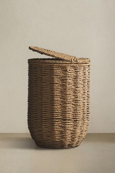 Zara BATHROOM TRASH CAN WITH REMOVABLE LID - Light beige