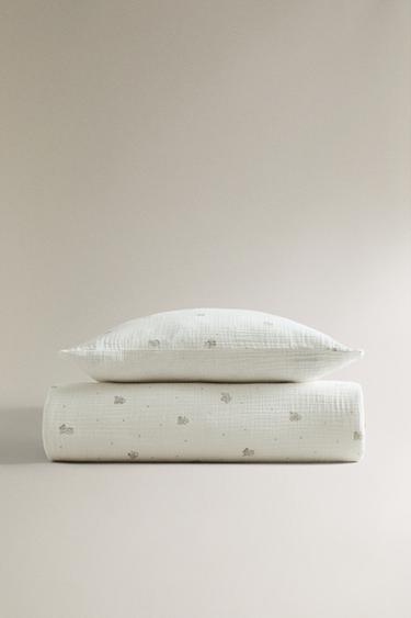 HOUSSE DE COUETTE ENFANT GAZE ÉLÉPHANT - Gris de Zara - Image 0