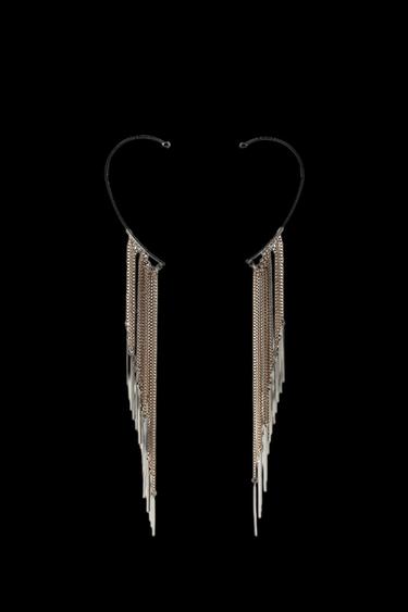 Zara CHAIN CASCADE EAR CUFF EARRINGS - Gold / Silver
