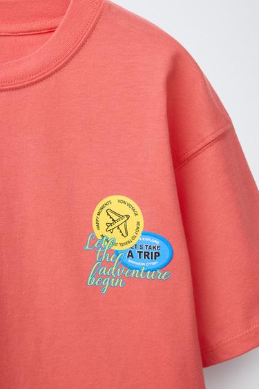T-SHIRT À PIÈCES - Rouge de Zara - Image 2