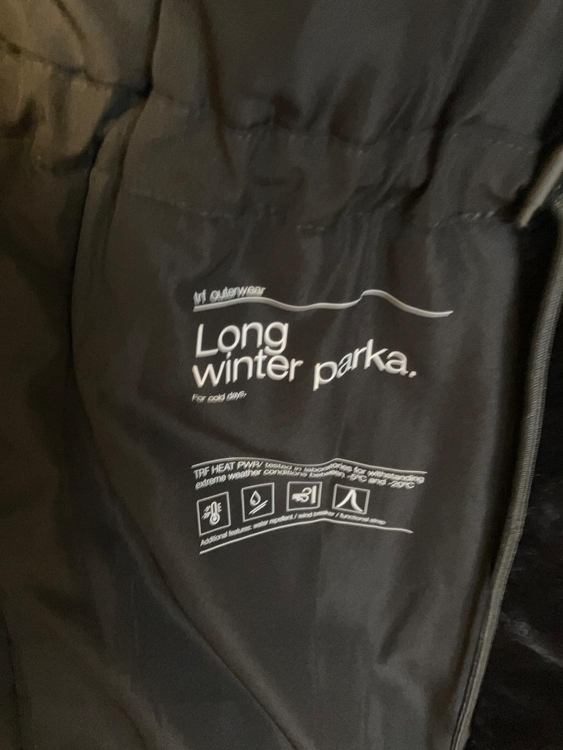 NWT ZARA WOMENS WATER REPELLENT LONG PADDED PARKA BLACK SIZE XS - Image 8