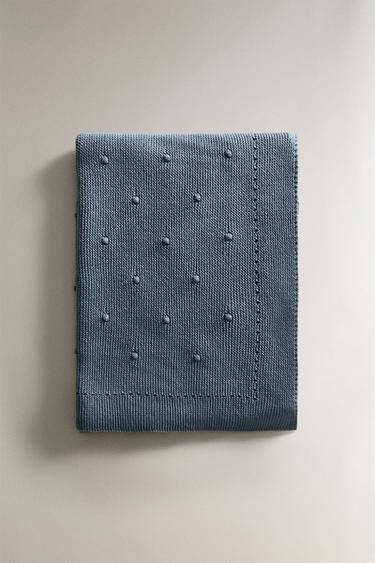 CHILDREN’S KNIT BLANKET - Blue by Zara - Image 4