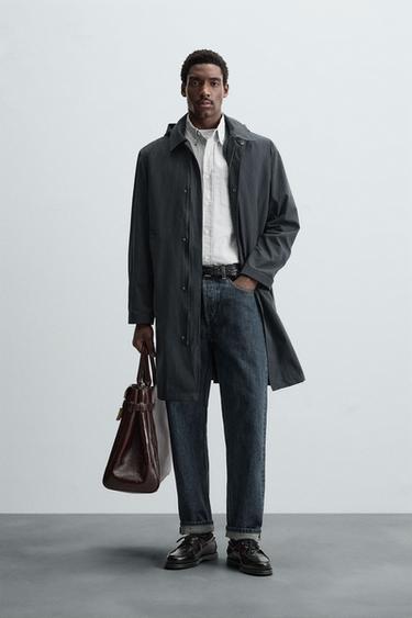 PARKA DESMONTÁVEL WATER REPELLENT - Petróleo da Zara - Imagem 0