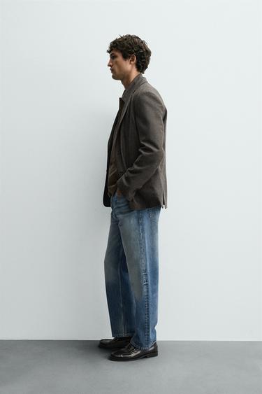 BLAZER STRUCTURÉ EN LAINE - Marron foncé de Zara - Image 3