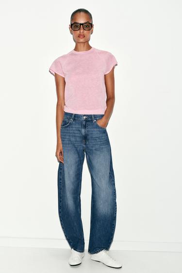 TOP VAN EXTRAFIJNE TRICOT - Roze van Zara