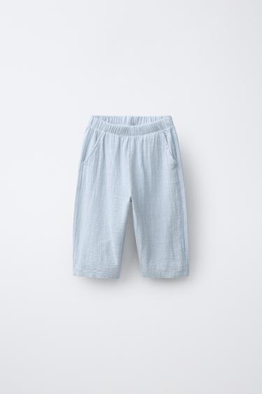 COMBINED TEXTURE TROUSERS - Bluish by Zara