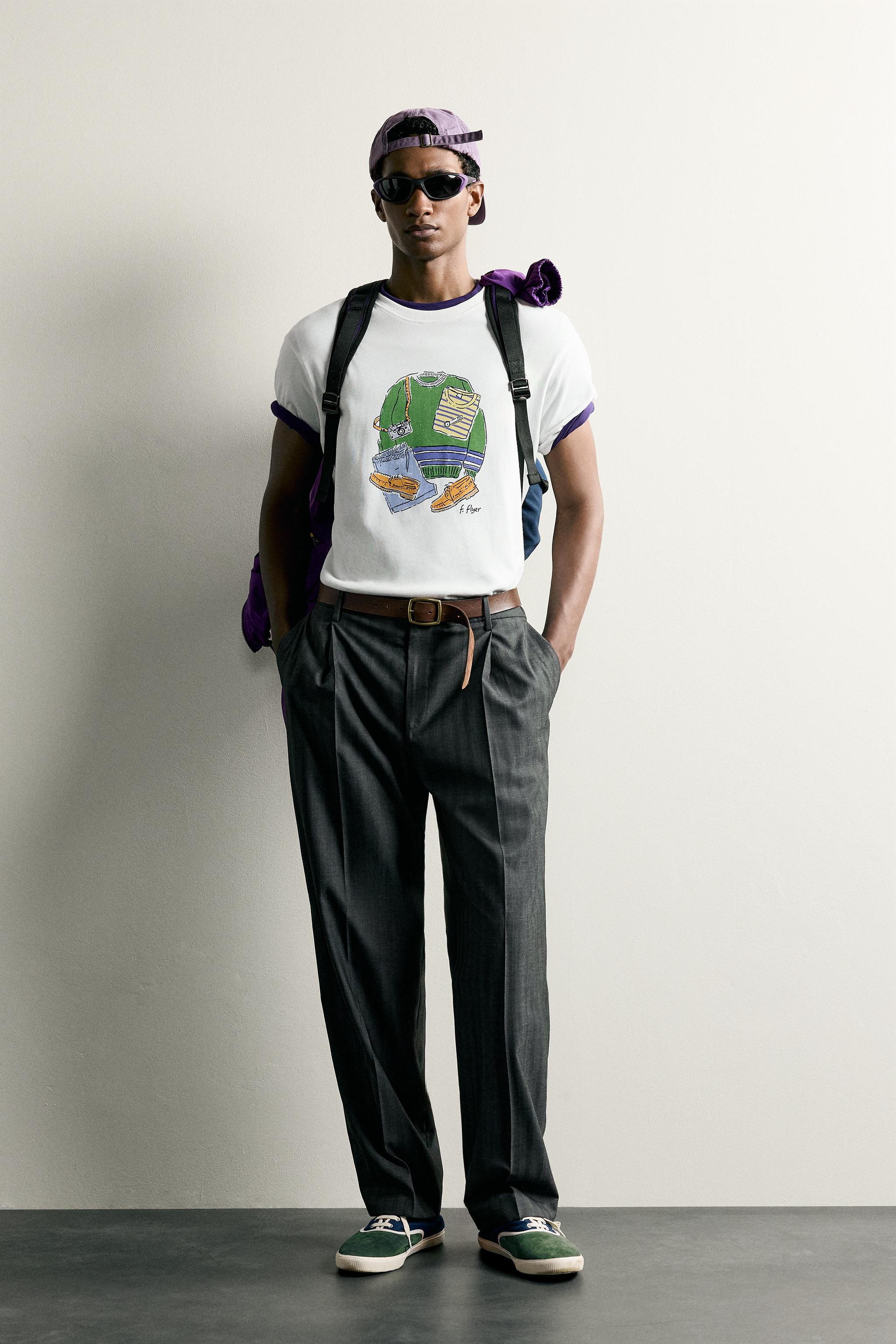 CONTRAST PRINT T-SHIRT