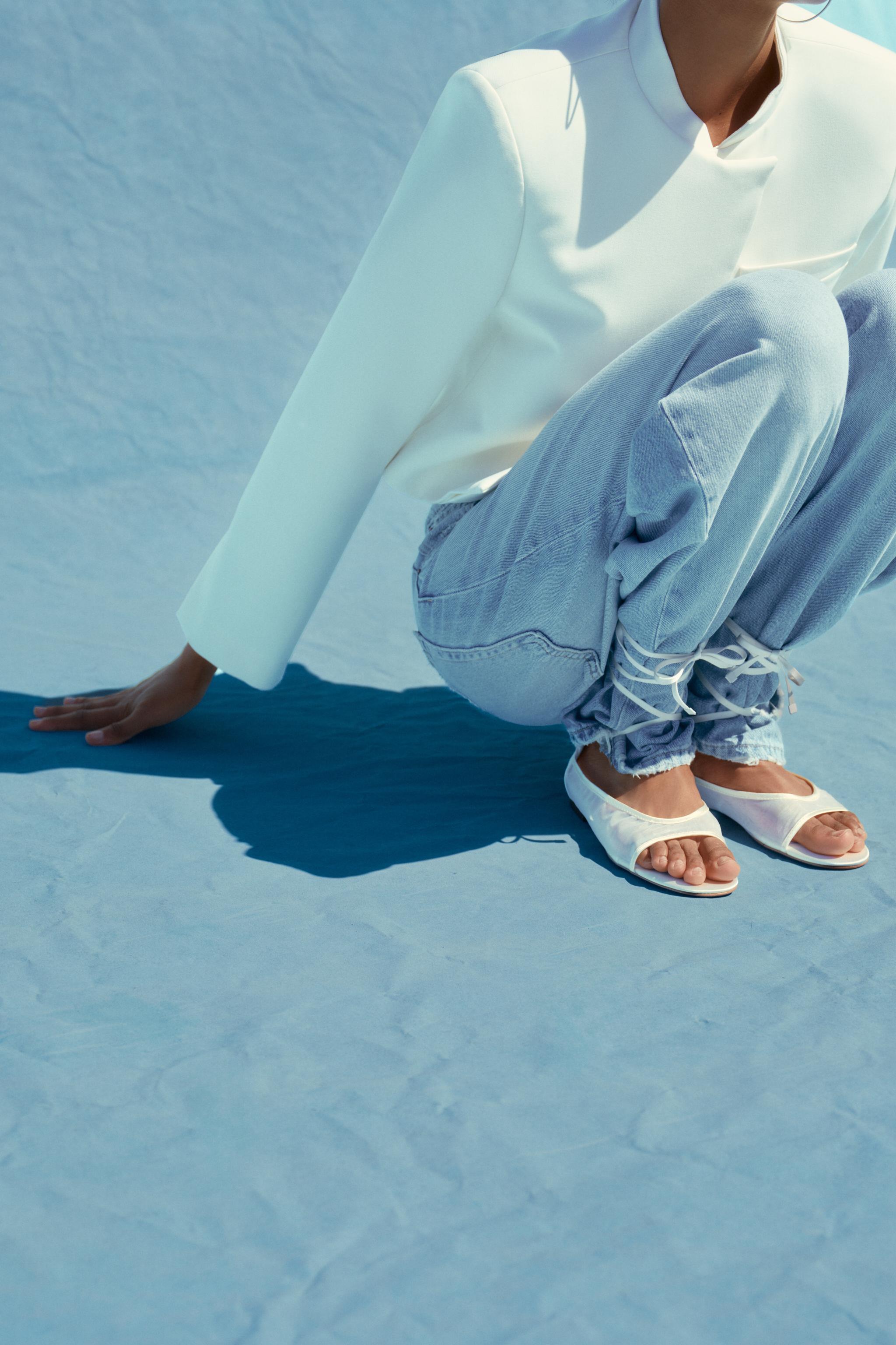 LIMITED EDITION OPEN TOE MESH FLAT SHOES - Ecru | ZARA LIMITED EDITION OPEN TOE MESH FLAT SHOES - Ecru | ZARA