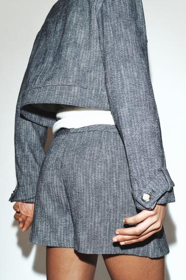 TEXTURED SKORT - Blue/White by Zara - Image 4