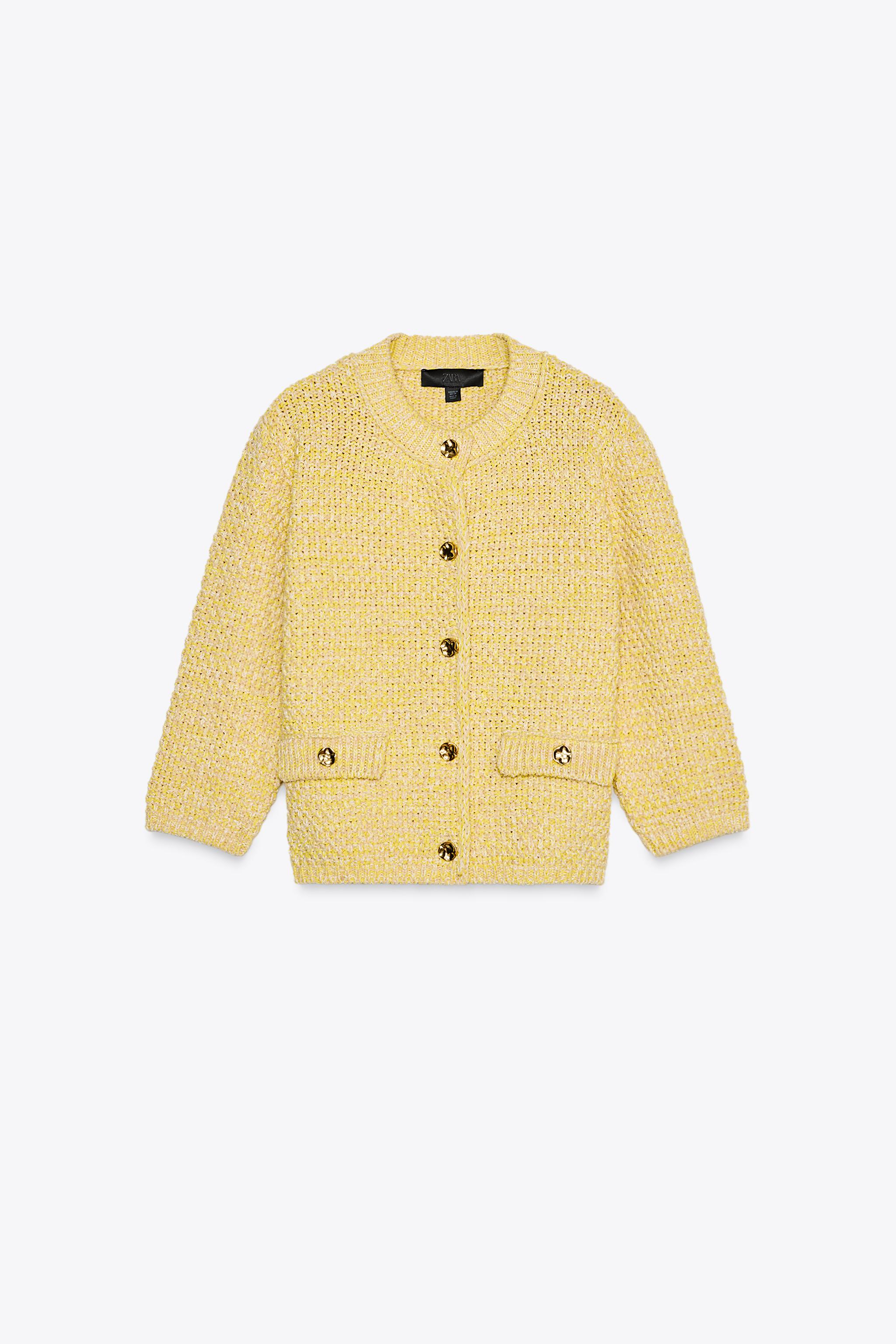 3/4 レングス スリーブ ニット カーディガン - イエロー | ZARA