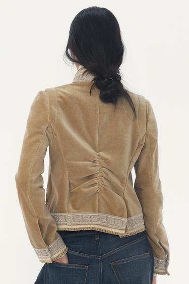 Zara BARŠUNASTA JAKNA - THE ITEM ZARA WOMAN – svijetlokaki