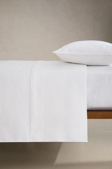 HEMSTITCHED LINEN DUVET COVER - White by Zara - Image 2