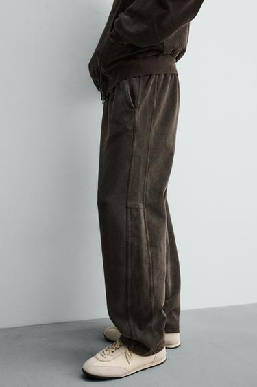 WASHED BALLOON FIT JOGGER TROUSERS - Dark brown by Zara - Image 4