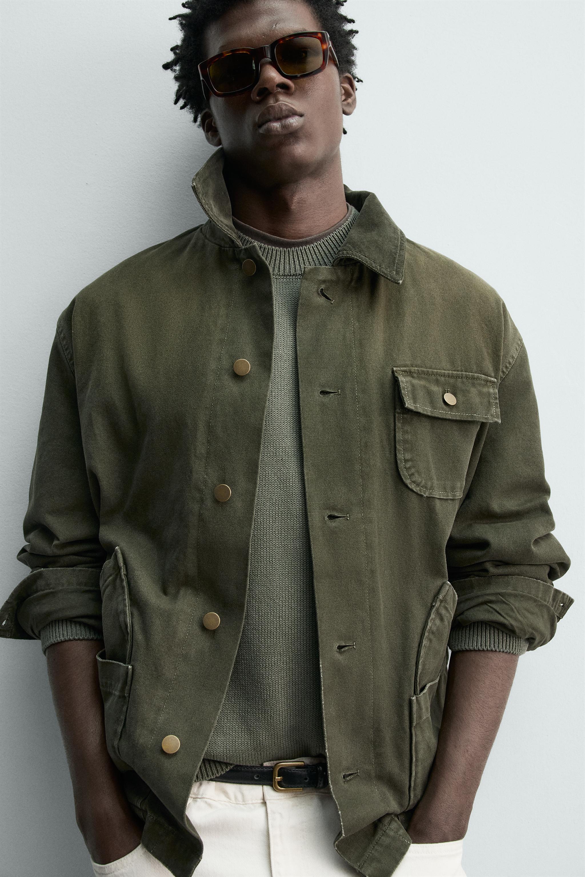 BLOUSON DÉLAVÉ COL COMBINÉ