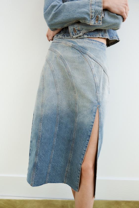Zara - Ribbed Knit Wrap Midi Skirt on Designer Wardrobe