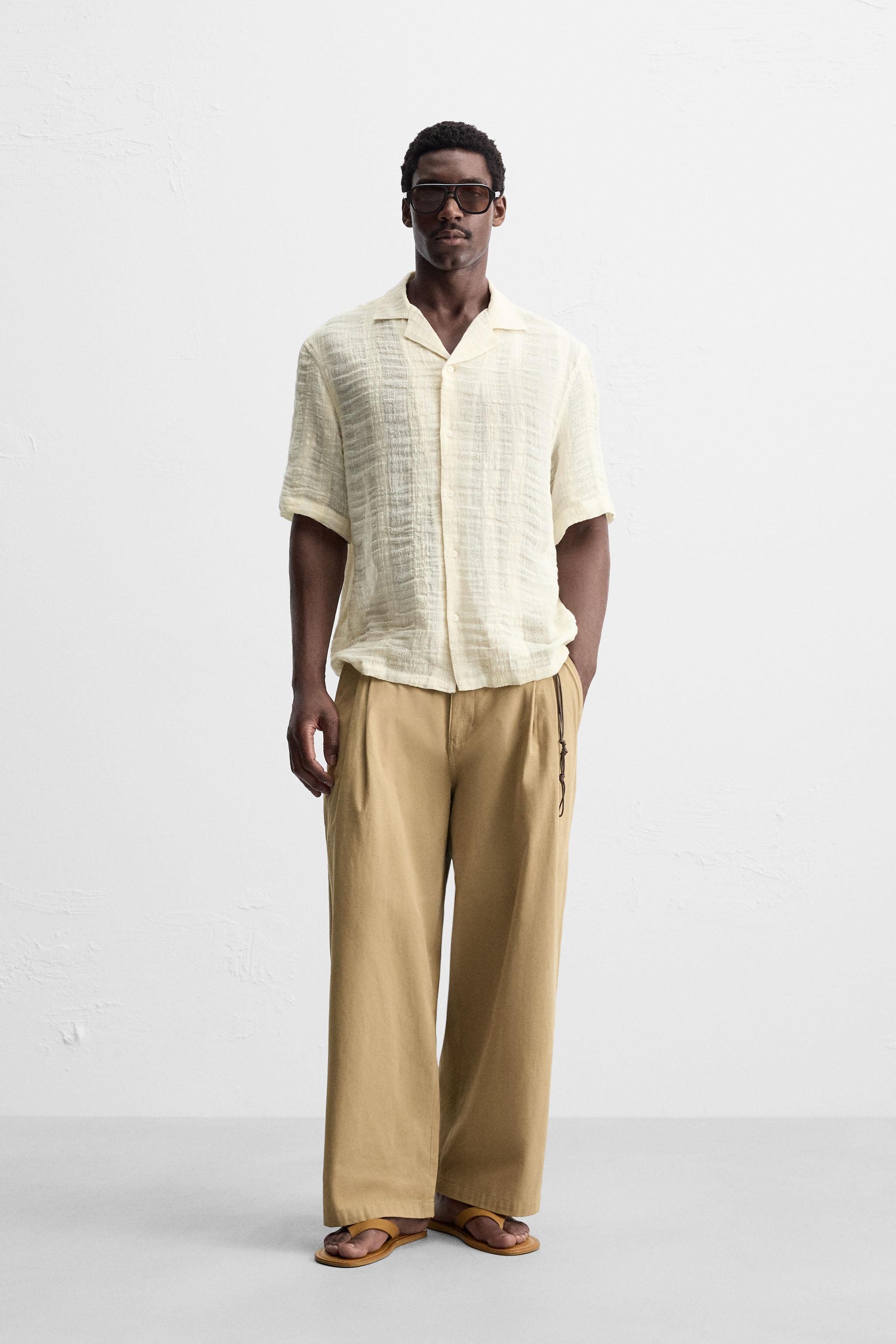 CHEMISE JACQUARD COTON ET LIN