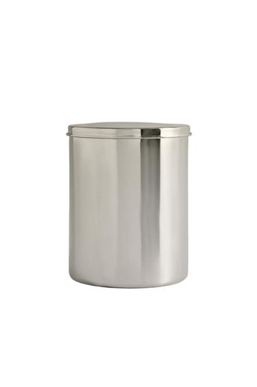METAL BATHROOM BIN WITH LID - Silver by Zara