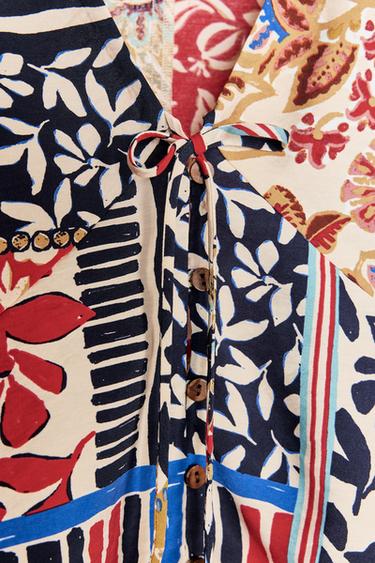 PATCHWORK PRINT BLOUSE - Multicoloured by Zara - Image 4
