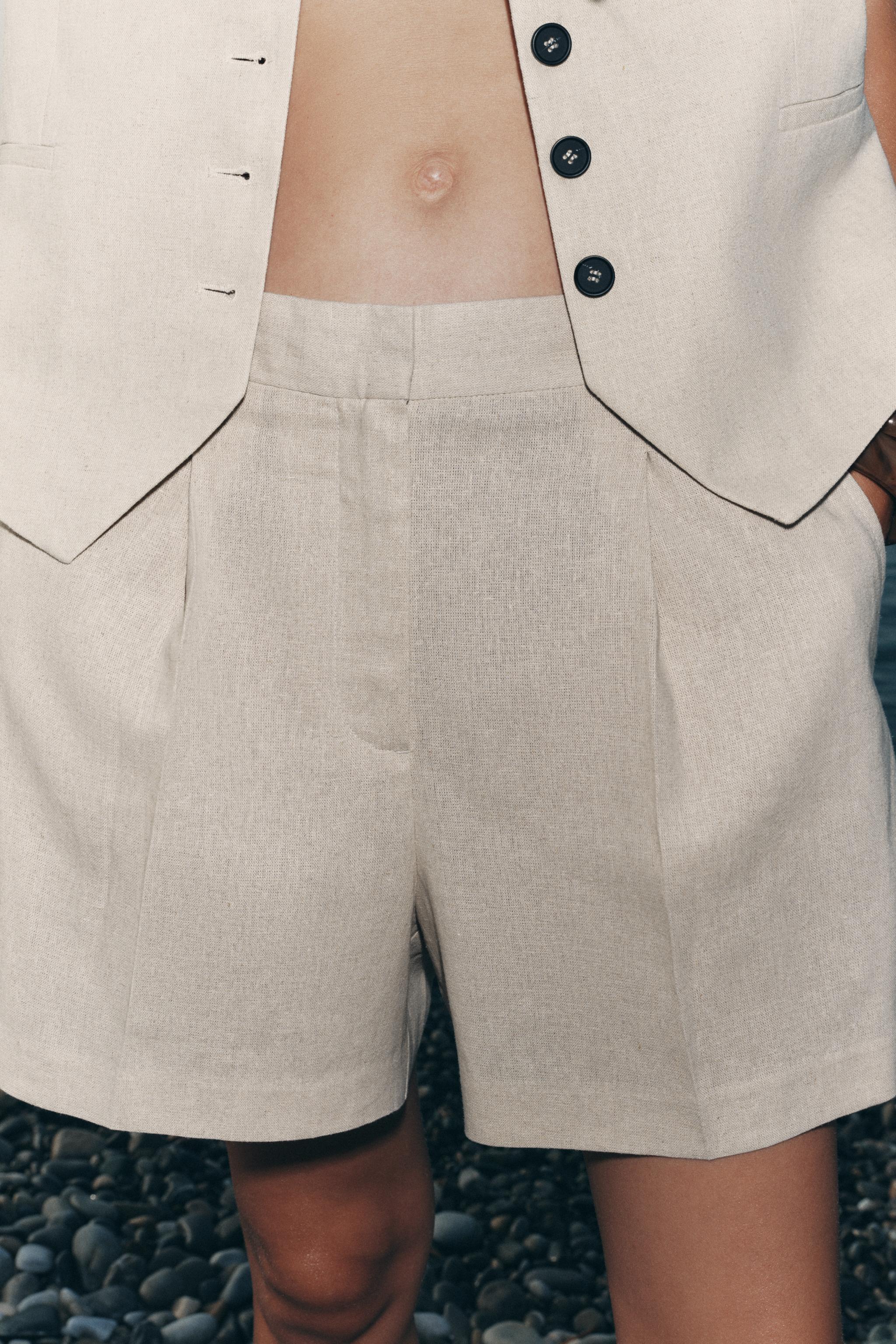 【ZARA】リネンハイウエストバミューダパンツ 2753/021/172 09929621510-e1.jpg?ts=