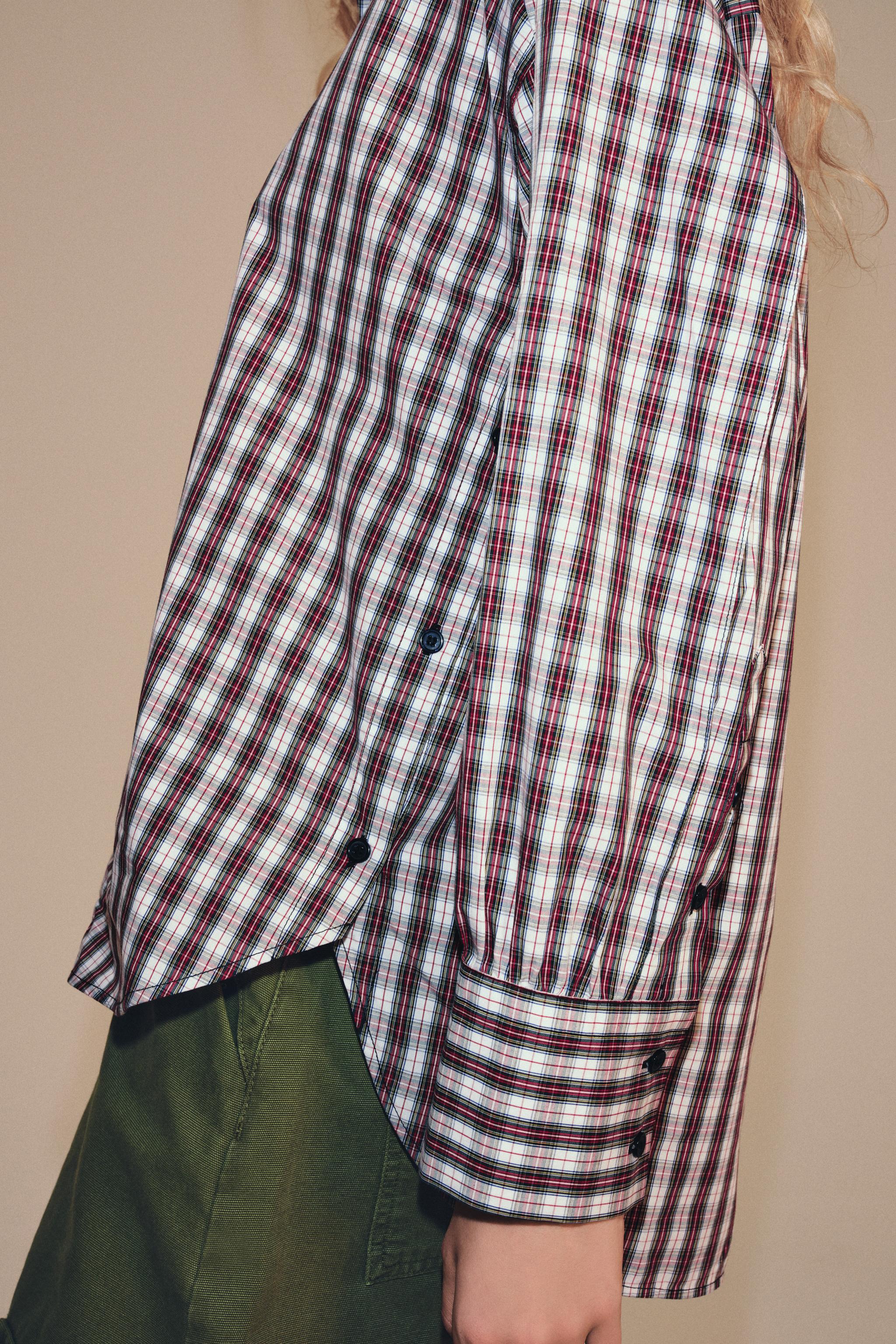 ZW COLLECTION OVERSIZED PLAID SHIRT
