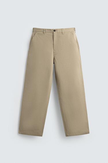 STRAIGHT-LEG CHINO TROUSERS - Beige by Zara - Image 6
