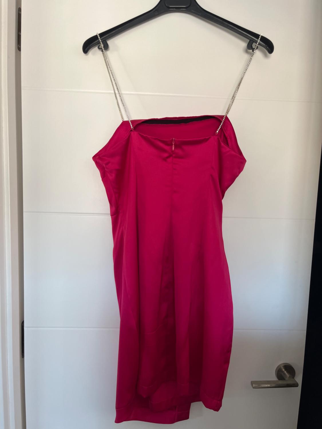 SATIN DRESS WITH RHINESTONE STRAPS - Image 3