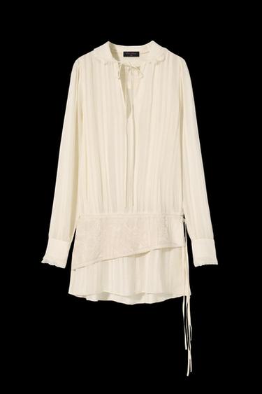 KLEID MIT BESTICKTEM TAILLENBAND KATE MOSS X ZARA - Cremefarben von Zara - Bild 0