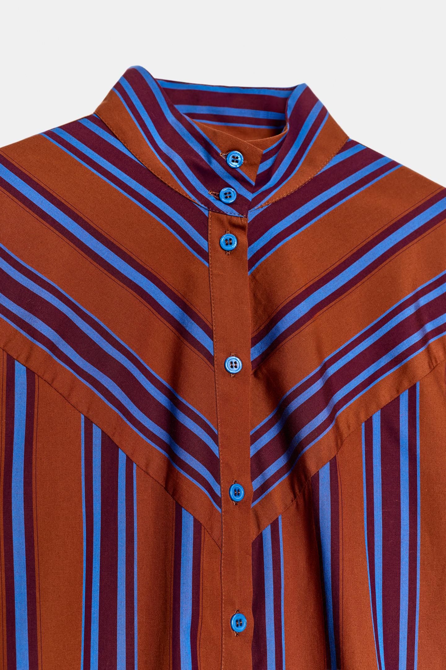 Женская рубашка Zara Striped, цвет: Разноцветный — фото 9